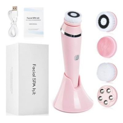 CE FCC Face Cleanser Brush Deep Cleaning Sonic Spin Facial Clean Massage Brush With 4 head brush